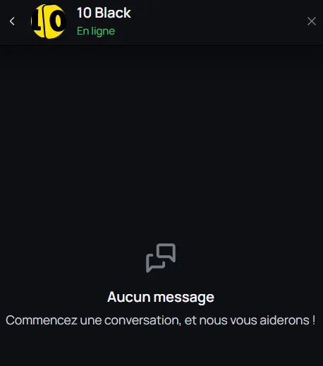 Support client casino 10Black – assistance 24/7 en français, chat en direct et email pour joueurs